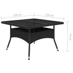 vidaXL Ensemble à Manger de jardin 9 Pièces Résine tressée et verre Noir