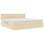 vidaXL Lit avec rangement et matelas avec matelas Crème 200 x 200 cm