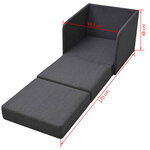 vidaXL Fauteuil convertible gris foncé tissu