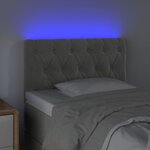 vidaXL Tête de lit à LED Gris clair 80x7x78/88 cm Velours