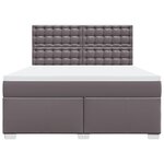 vidaXL Sommier à lattes de lit avec matelas Gris 180x200 cm Similicuir