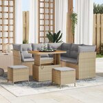 vidaXL Ensemble de canapé de jardin 8 Pièces beige et gris clair