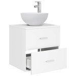 vidaXL Meuble lavabo mural Blanc 49 5 x 35 x 63 cm Bois d'ingénierie