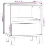 vidaXL Table de chevet Chêne fumé 40x35x50 cm