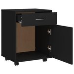 vidaXL Armoire à roulettes Noir 45x38x54 cm Bois d’ingénierie