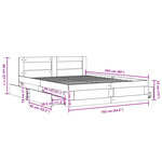 vidaXL Cadre de lit et tête de lit sans matelas gris béton 160x200 cm