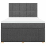 vidaXL Sommier à lattes de lit avec matelas Gris foncé 160x200cm Tissu