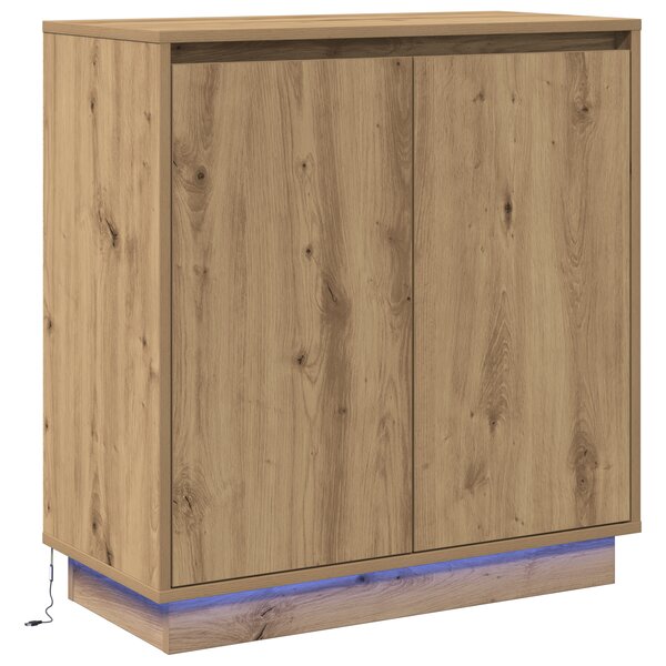 Buffet vidaXL LED Chêne Artisan 71x34 5x75 cm en bois d'ingénierie