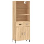 vidaXL Buffet haut Chêne sonoma 69 5x34x180 cm Bois d'ingénierie