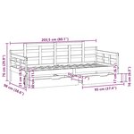 vidaXL Lit de jour avec tiroirs sans matelas 90x200 cm bois massif