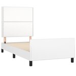 vidaXL Cadre de lit avec tête de lit Blanc 90x190 cm Similicuir