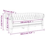 vidaXL Canapé Chesterfield 2 places vert foncé tissu