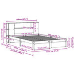 vidaXL Lit bibliothèque sans matelas 150x200 cm bois massif de pin