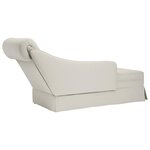 vidaXL Fauteuil long avec traversin et accoudoir droit crème velours