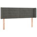 vidaXL Tête de lit avec oreilles Gris foncé 147x16x78/88 cm Velours