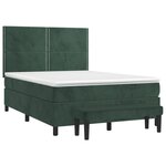vidaXL Sommier à lattes de lit et matelas Vert foncé 140x190cm Velours