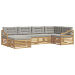 vidaXL Ensemble de canapés d'extérieur 6 pc Blanc et gris clair