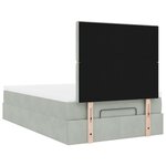 vidaXL Cadre de lit ottoman avec matelas gris clair 120x190 cm velours