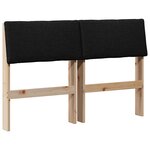 vidaXL Tête de lit capitonnée Noir 120 cm Pin massif