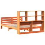 vidaXL Cadre de lit sans matelas cire marron 135x190cm bois pin massif