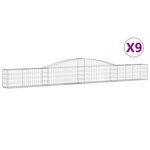 vidaXL Paniers à gabions arqués 9 Pièces 400x30x40/60 cm Fer galvanisé