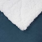 vidaXL Jeté Bleu marine 150 x 200 cm Toison