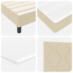 vidaXL Lit boxspring avec matelas avec matelas Crème 80 x 200 cm tissu