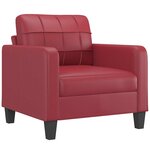vidaXL Fauteuil Rouge bordeaux 60 cm Similicuir