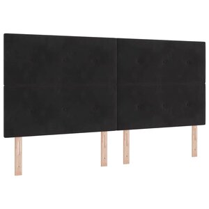 vidaXL Lit à ressort LED avec matelas Noir 200 x 200 cm Velours
