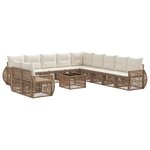 vidaXL Ensemble de canapé de jardin 12 Pièces Beige et blanc crème