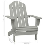 vidaXL Chaise de jardin Adirondack avec table Bois de sapin Gris