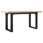 vidaXL Table basse cadre en O 90x40x45 5cm bois de pin massif et acier