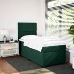 vidaXL Sommier à lattes de lit avec matelas Vert foncé 90x200 cm