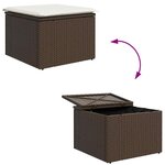 vidaXL Ensemble de canapé de jardin avec coussin 4 Pièces Marron et Crème