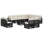 vidaXL Ensemble de canapé de jardin 13 Pièces Noir polyrotin