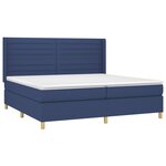 vidaXL Sommier à lattes de lit et matelas et LED Bleu 200x200 cm Tissu