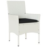 Ensemble de Salle à Manger de Jardin de 5 Pièces avec Coussins Rattan Poly Blanc