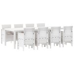 vidaXL Ensemble de Salle à Manger de Jardin 9 Pièces avec Coussins Gris Clair Poly Rattan
