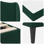 vidaXL Cadre de lit avec tête de lit Vert foncé 140 x 190 cm Velours