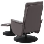 vidaXL Fauteuil inclinable de massage avec repose-pied gris similicuir