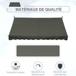 Store banne manuel rétractable 3L x 1 5l m inclinaison et hauteur réglable installation rapide métal alu polyester anti-UV gris