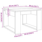 vidaXL Table d'appoint vieux bois 50x50x35 cm bois d'ingénierie