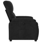 vidaXL Fauteuil inclinable noir tissu microfibre