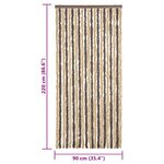 vidaXL Rideau anti-mouches marron foncé et beige 90x220 cm chenille
