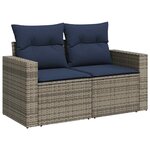 vidaXL Salon de jardin 11 Pièces avec coussins gris résine tressée