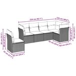 vidaXL Salon de jardin 6 Pièces avec coussins gris clair résine tressée