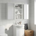 vidaXL Armoire murale de salle de bain Blanc 40 x 16 x 62 5 cm