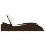 vidaXL Chaise longue avec coussin marron 60x205x73 cm résine tressée