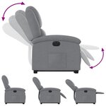 vidaXL Fauteuil inclinable électrique gris clair tissu