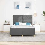 Cadre de lit gris foncé vidaXL 160x200 cm en tissu